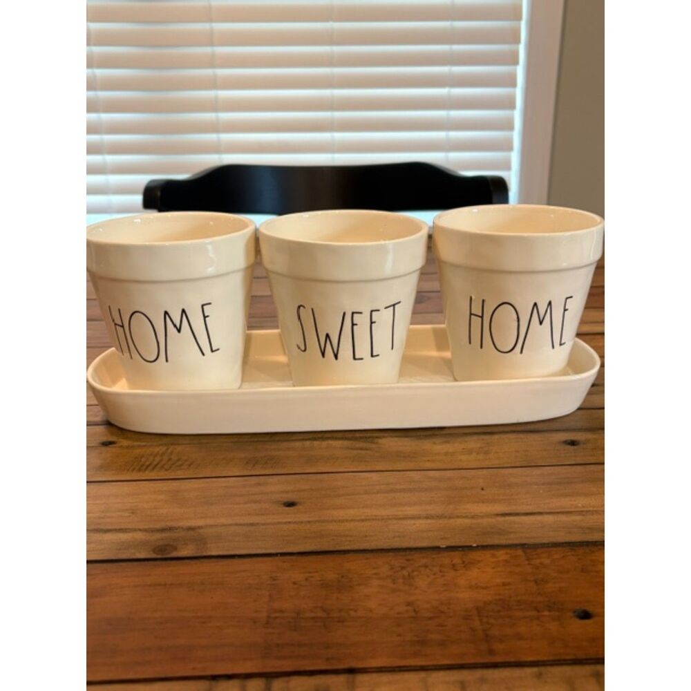Rae Dunn Artisan Collection Home Sweet Home Pot Set Giftable NWOT